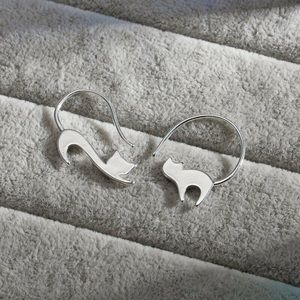 COPY - Cat silver earrings pierced stud stainless steel